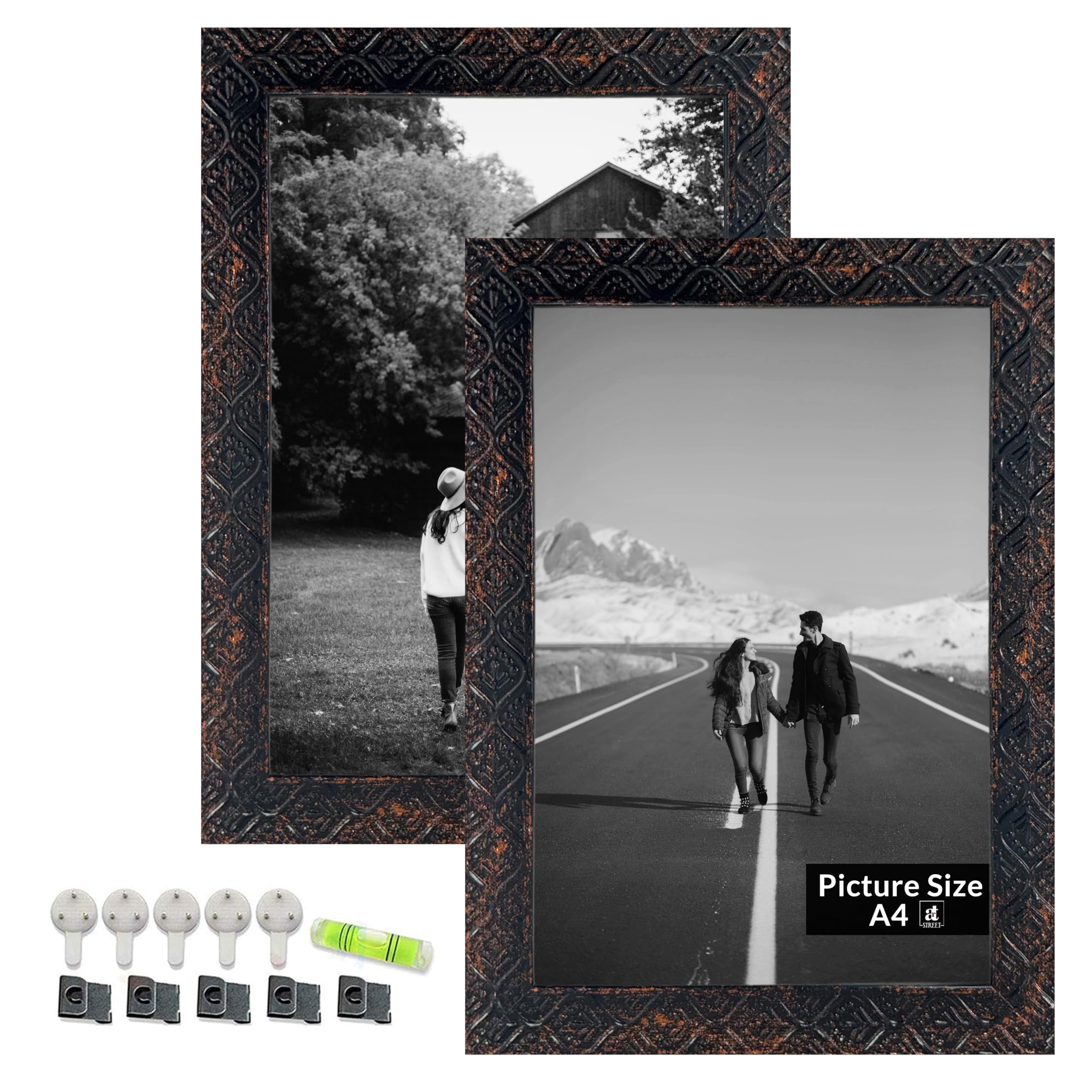 Art Street Synthetic Wooden Set of 4 Individual Couple Rectangular